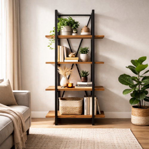 Roomdivider Zazu teak met ijzer