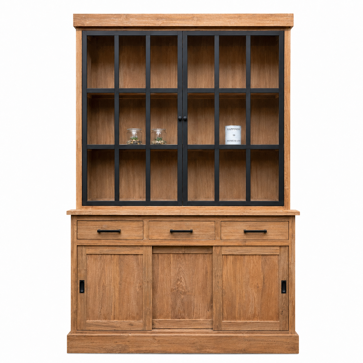 Vitrinekast Lotte teakhout 150 cm Dessa