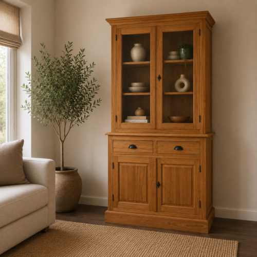 Vitrinekast teak dessa W03 100 cm