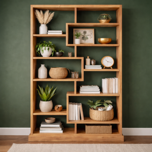 Boekenkast / Roomdivider van Massief Teakhout