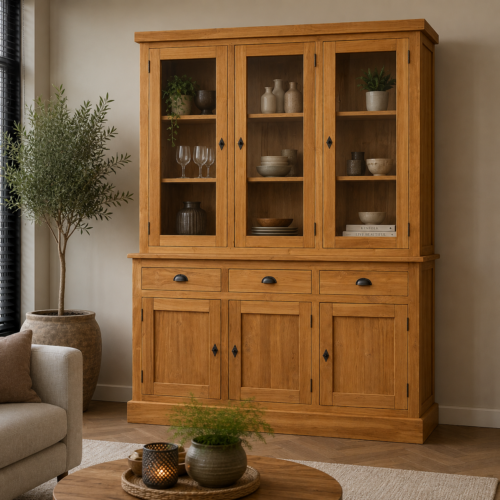 Vitrinekast W54 teak