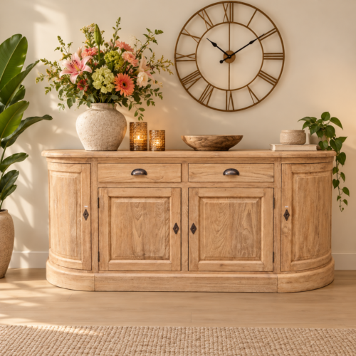 Dressoir ovaal 190 cm teak